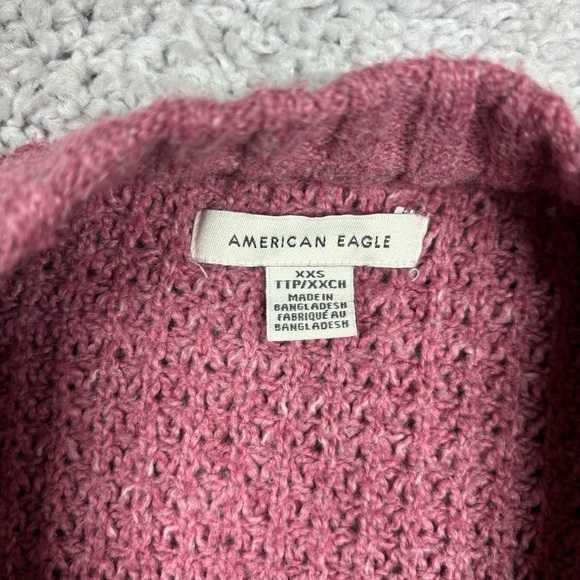 American Eagle Sweater Womens XXS Waffle Knit Oversized Crewneck Classic Party - Picture 2 of 4